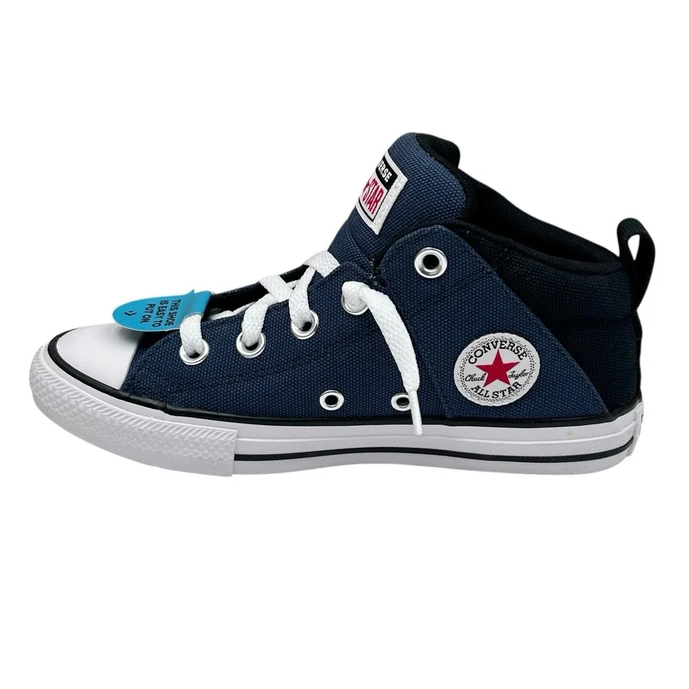 Converse Chuck‎ Taylor All Star Youth Boy's Slip on Shoes Size 2 Navy Blue-Black